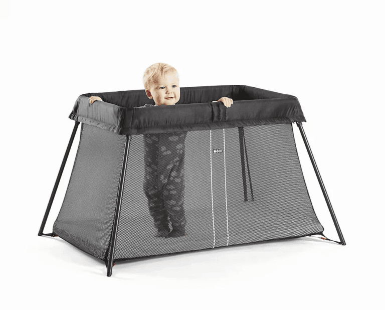 babybjorn travel crib, one of motherly's must-have products for baby's first flight