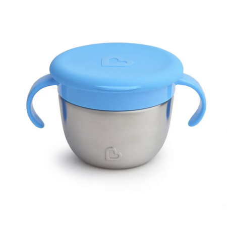 munchkin stainless steel snack cup, one of motherly's must-have products for baby's first flight