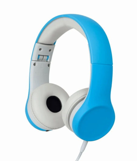 blue snug play+ headphones, one of motherly's must-have products for baby's first flight