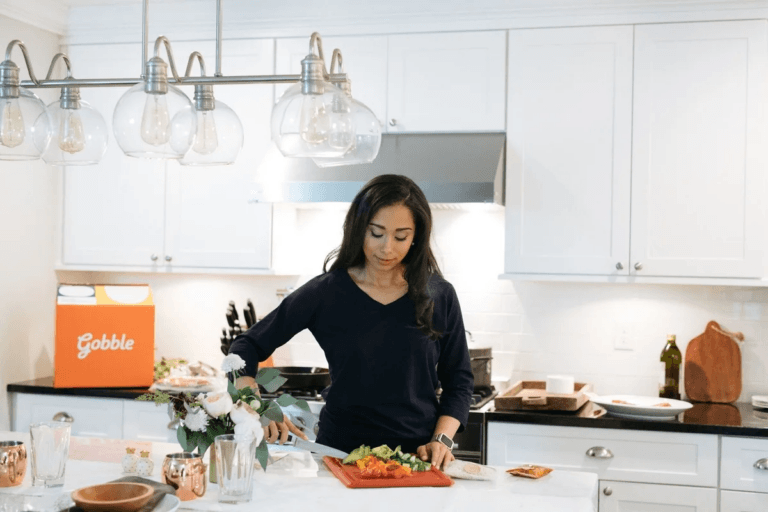 woman cooking from Gobble box