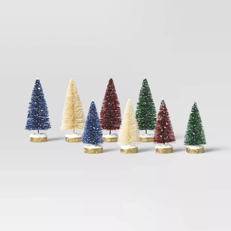 Threshold Christmas Set of 12 Mini Bottle Brush Trees