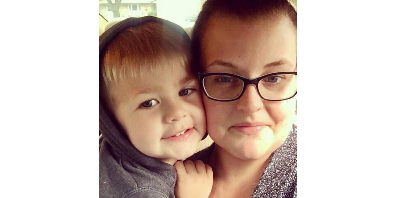 mom and son smiling in a selfie - an essay on postpartum anxiety