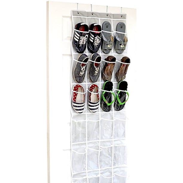 SimpleHouseware crystal clear over the door hanging shoe organizer