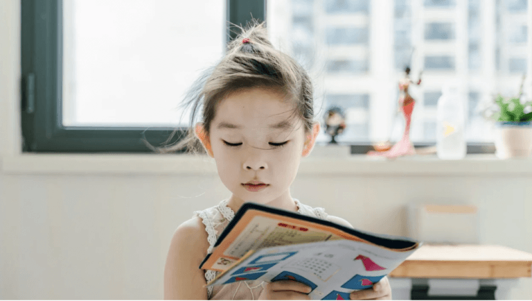 child reading a book