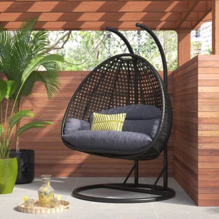 LeisureMod 2-Person Wicker Swing