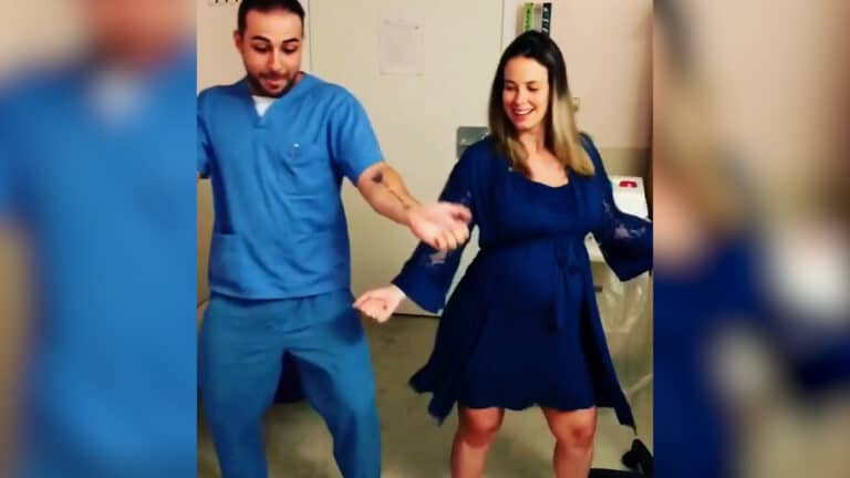 parents dancing while in labor