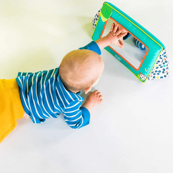 mirror game for baby, a great early childhood toy for 4-month-olds