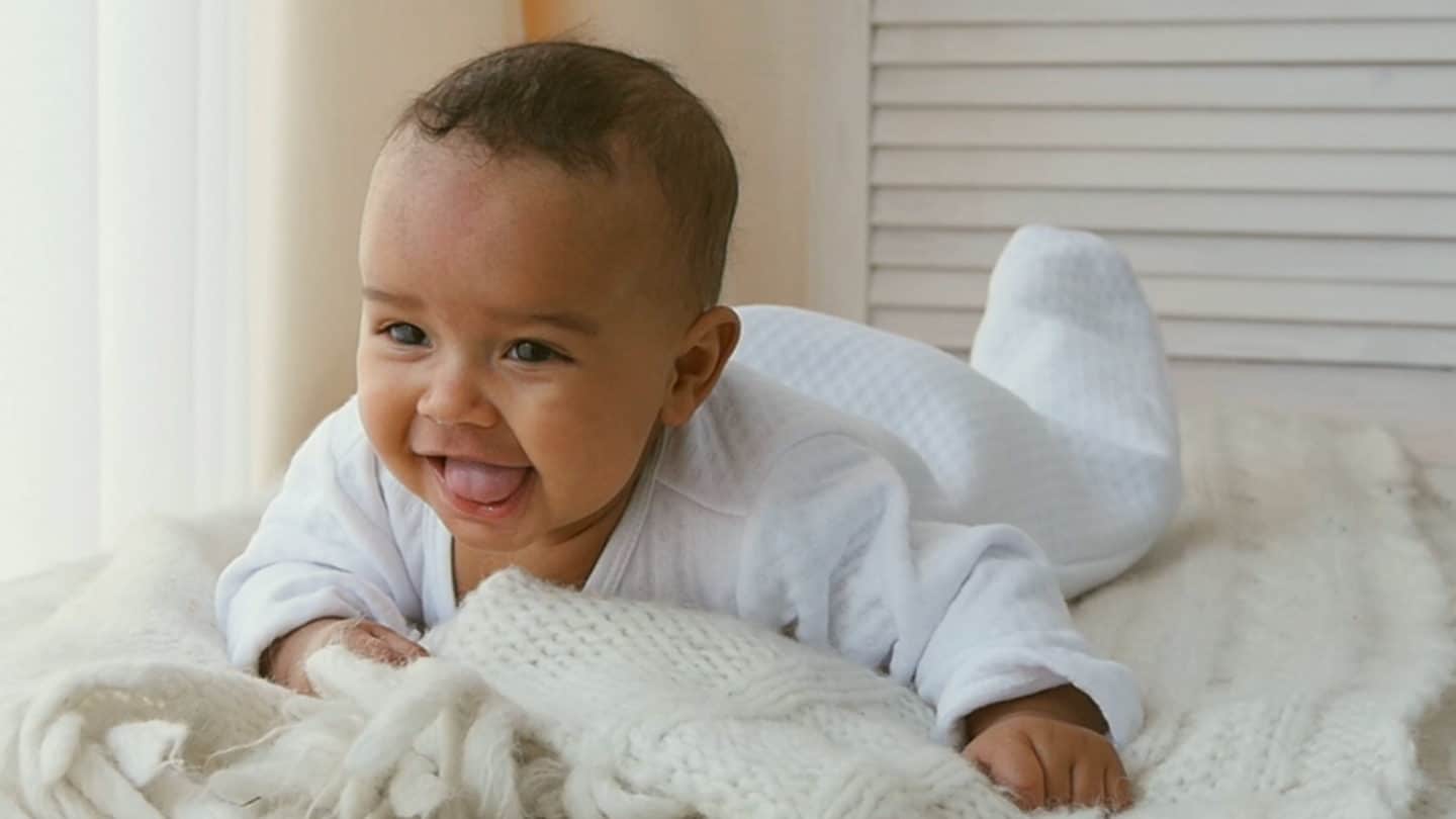 Baby doing tummy time