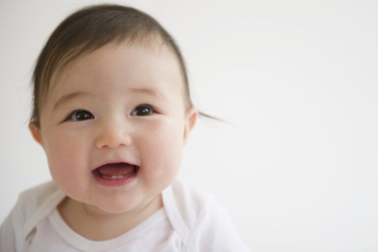 smiling asian baby