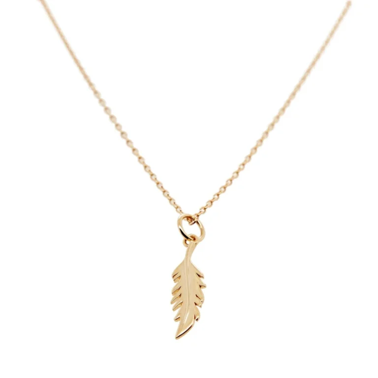 Tiny Tags Flamingo Feather Necklace