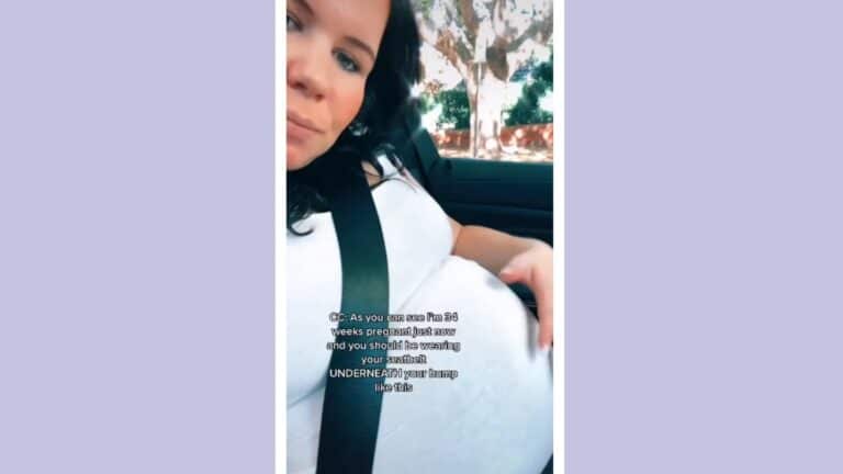 pregnant woman wearing a seatbelt