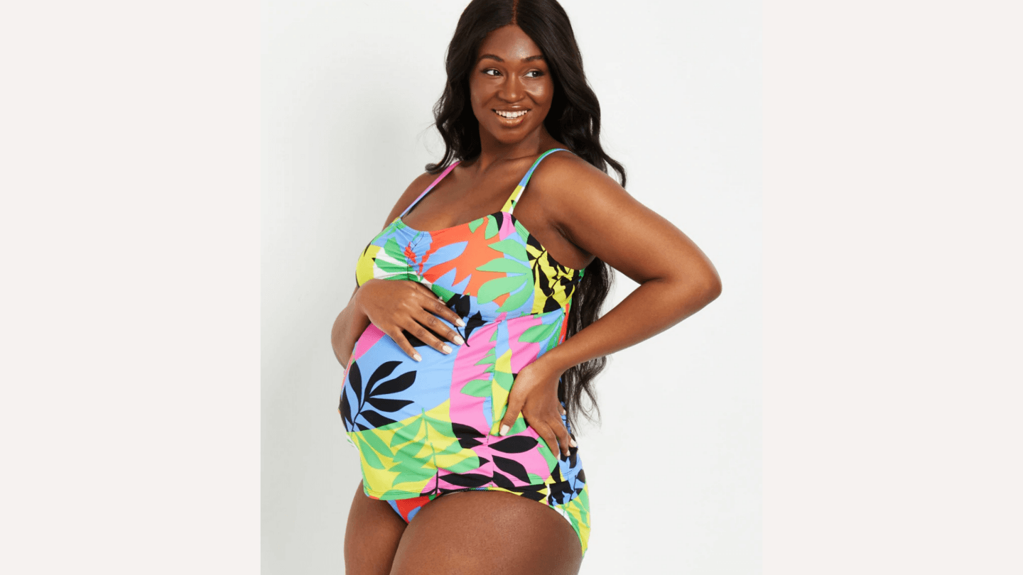 Maternity UPF 50+ One Piece Halter Swim Bathing Suit