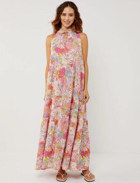 BB Dakota Floral Tiered Maternity Dress