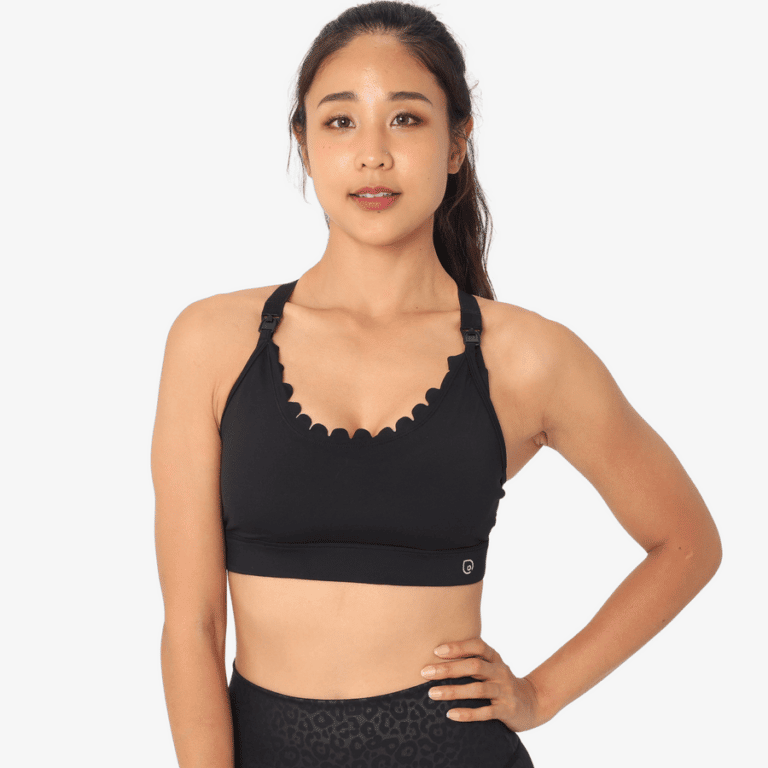 sweat and milk lucie hiit scalloped high impact nursing sports bra