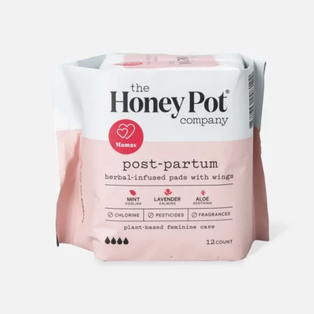 https://www.mother.ly/wp-content/uploads/2021/08/The-Honey-Pot-100-Organic-Top-Sheet-Postpartum-Herbal-Pads-with-Wings-450x450.webp