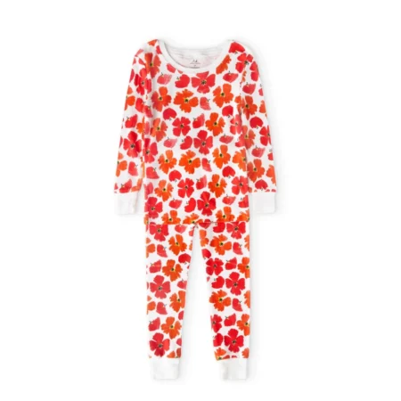 400054 2 sleep wear pajamas poppy poppies flower red min