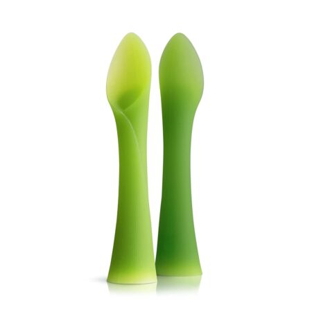 Lot Of 4 Ola Baby Silicone Training Spoon Teether Green Feeding Flexible