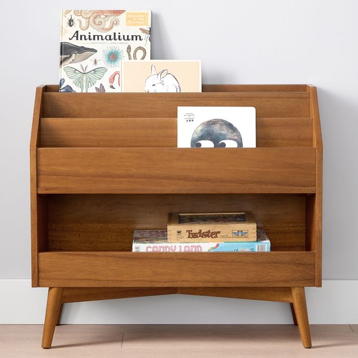 West Elm Mid-Century Toy Dump with Bookrack