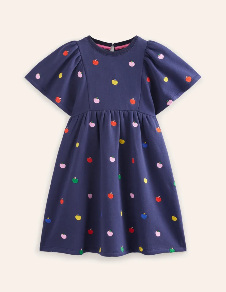 Boden Embroidered Sweatshirt Dress