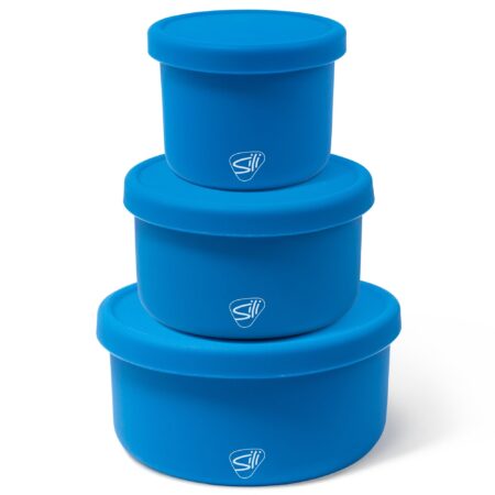 Stretch and Fresh Leak-Proof Food Container Set Stackable, BPA-Free  Silicone w/ Airtight Lids for Solids, Soups and Sauces, Freezer-Safe Great  for