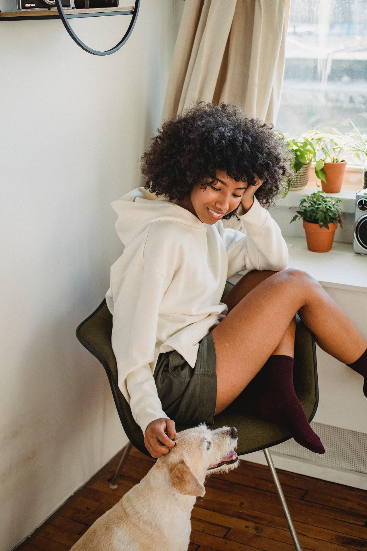 woman sitting in an office chair