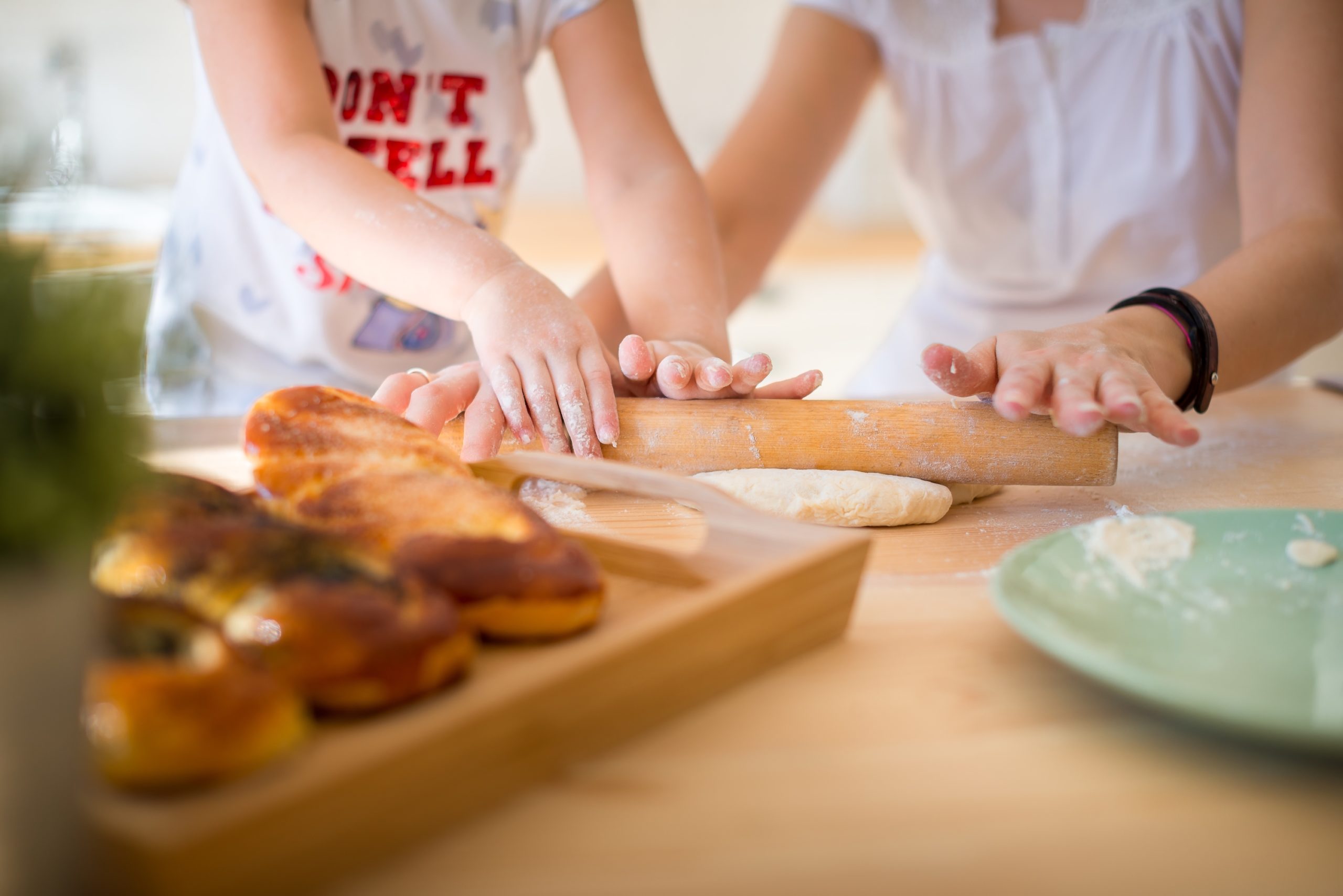 parent baking with kid- holiday food gifts