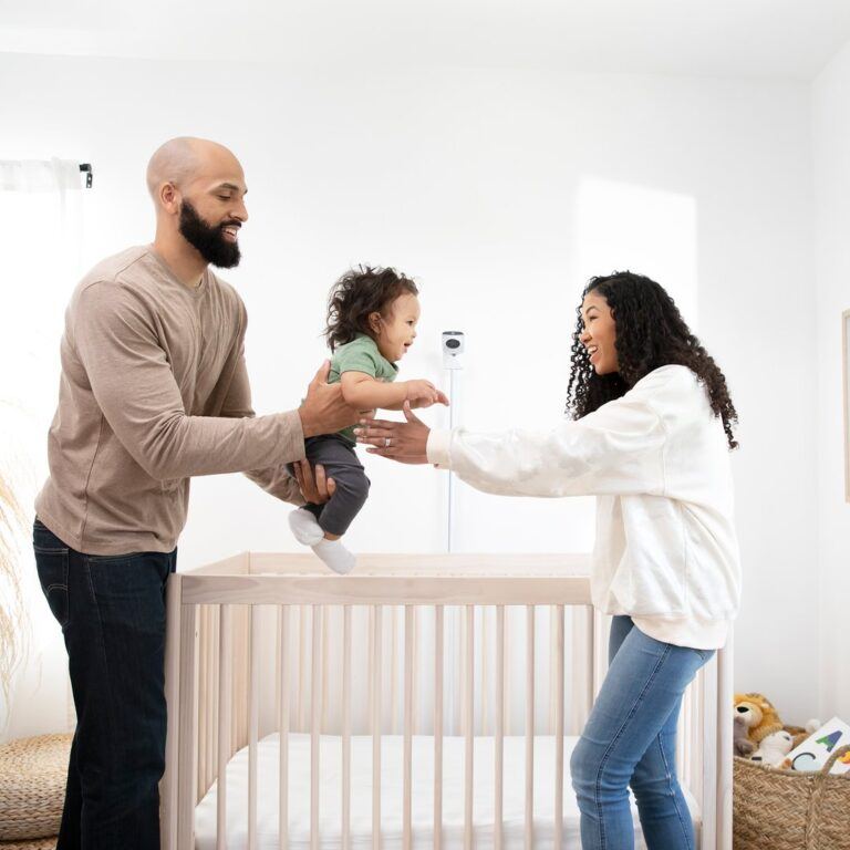 Happy Family in Nursery With Miku Baby Monitor