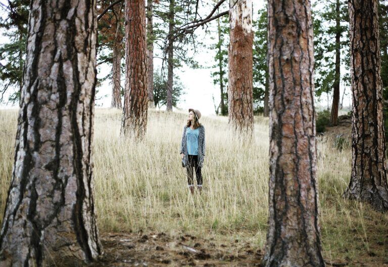 woman in the woods