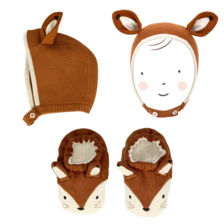 Meri Meri Fox Bonnet and Booties Set