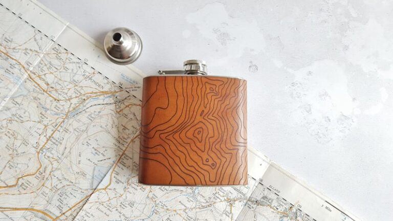 hord custom topographic map flask