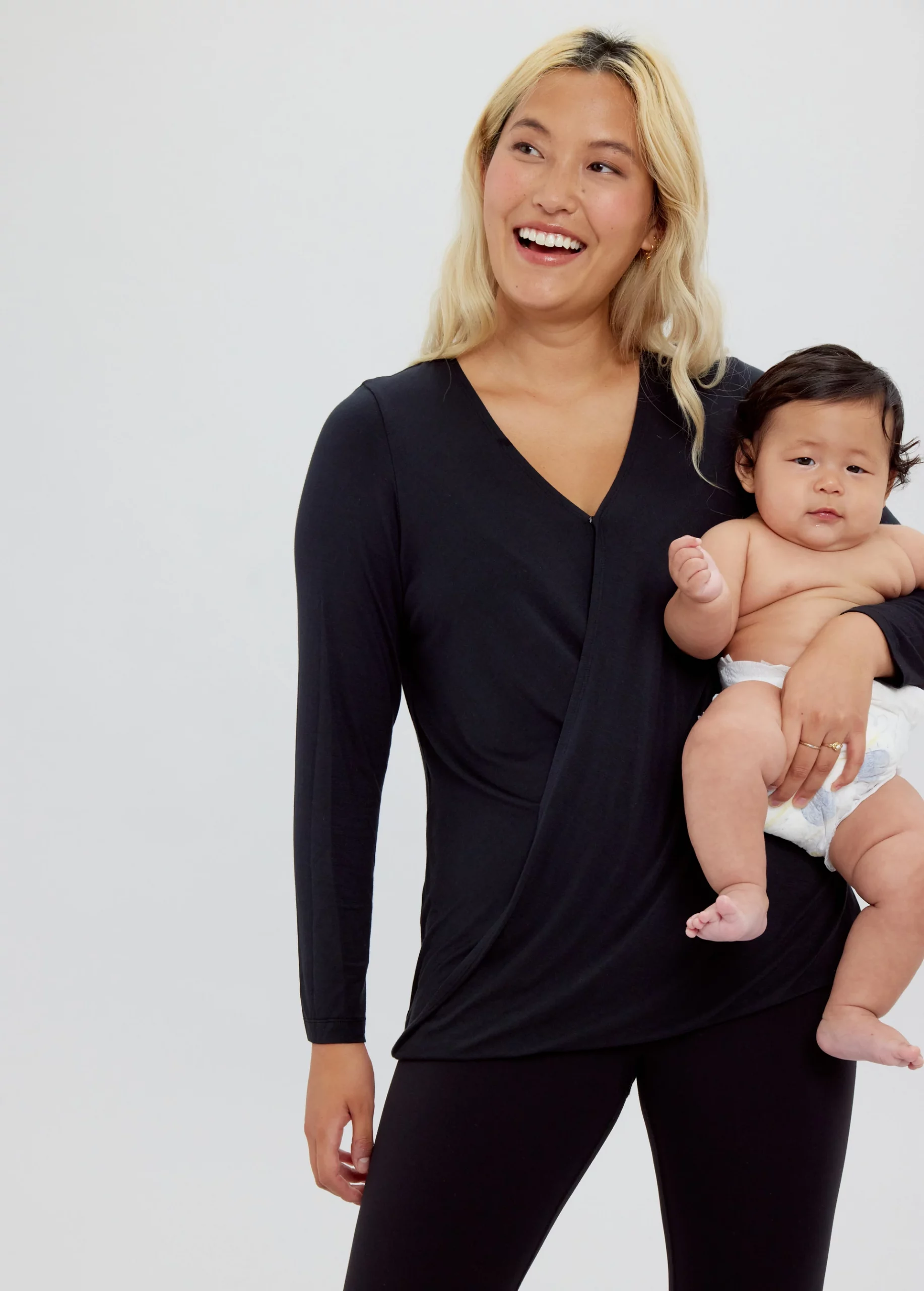 ingrid and isabel long sleeve wrap tee