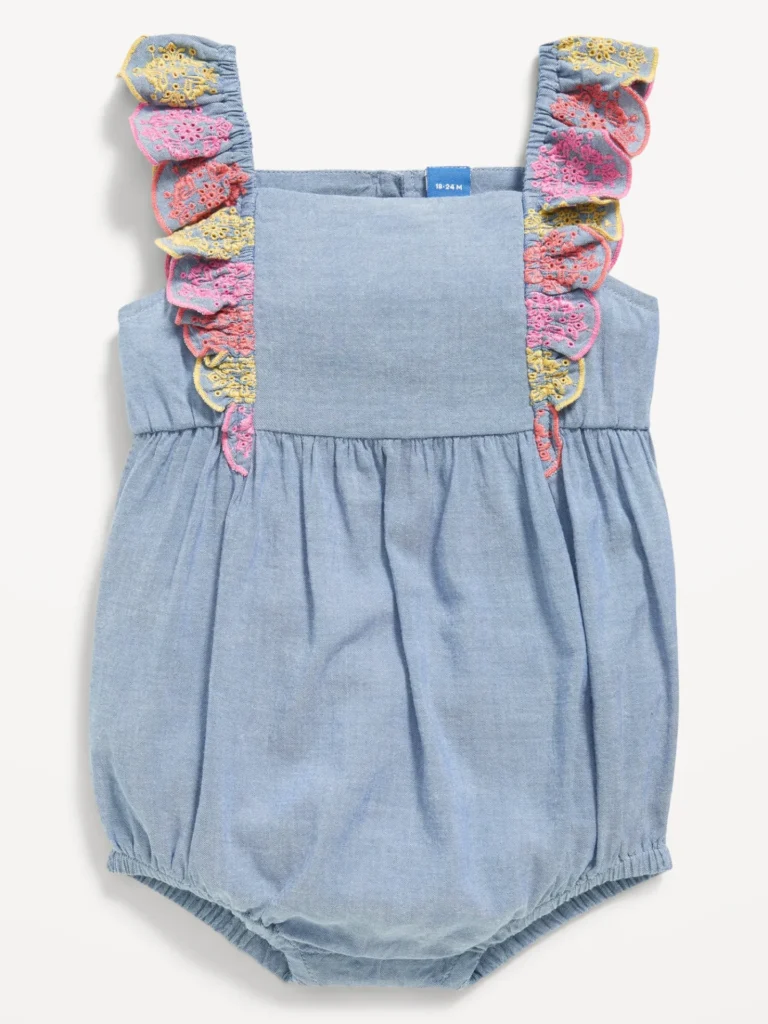 Old Navy Ruffled Eyelet-Trim One-Piece Romper