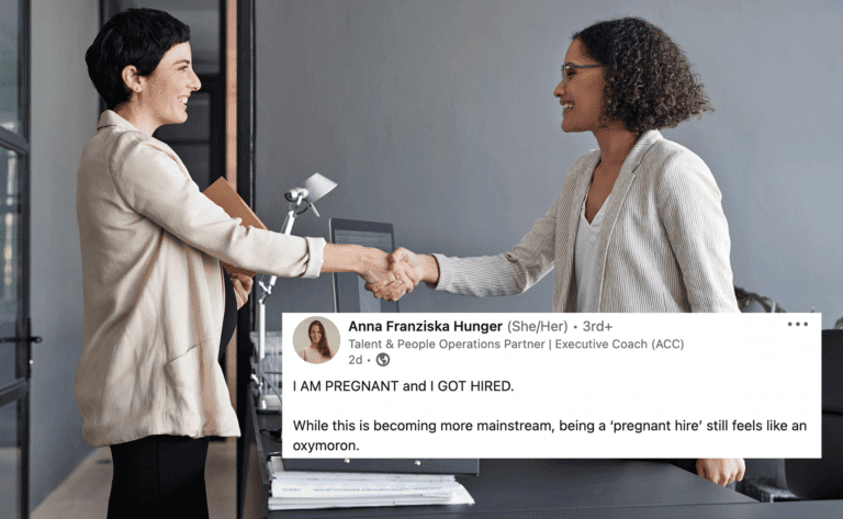 Viral LinkedIn post pregnant woman getting hired