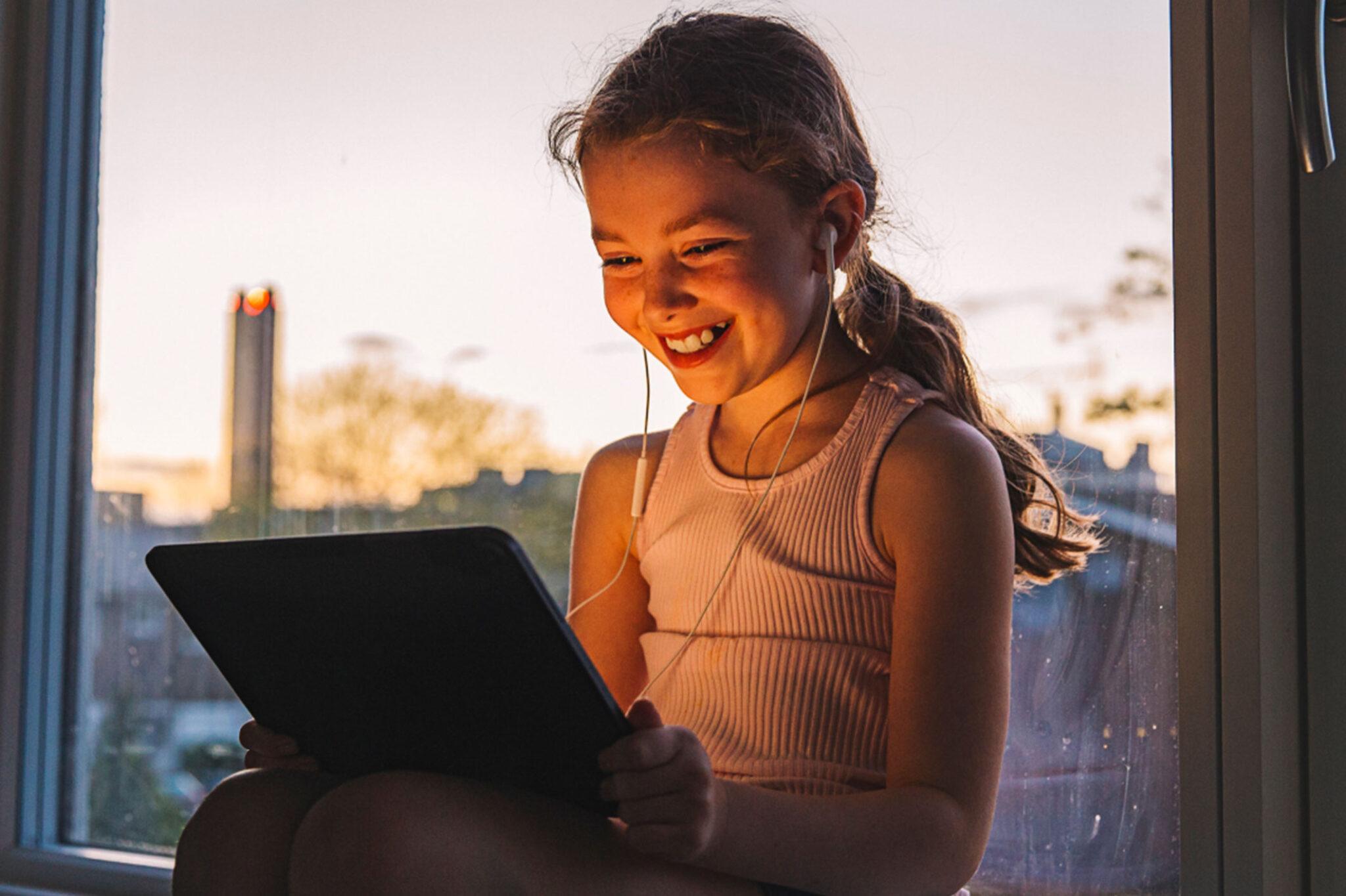 Girl using tablet