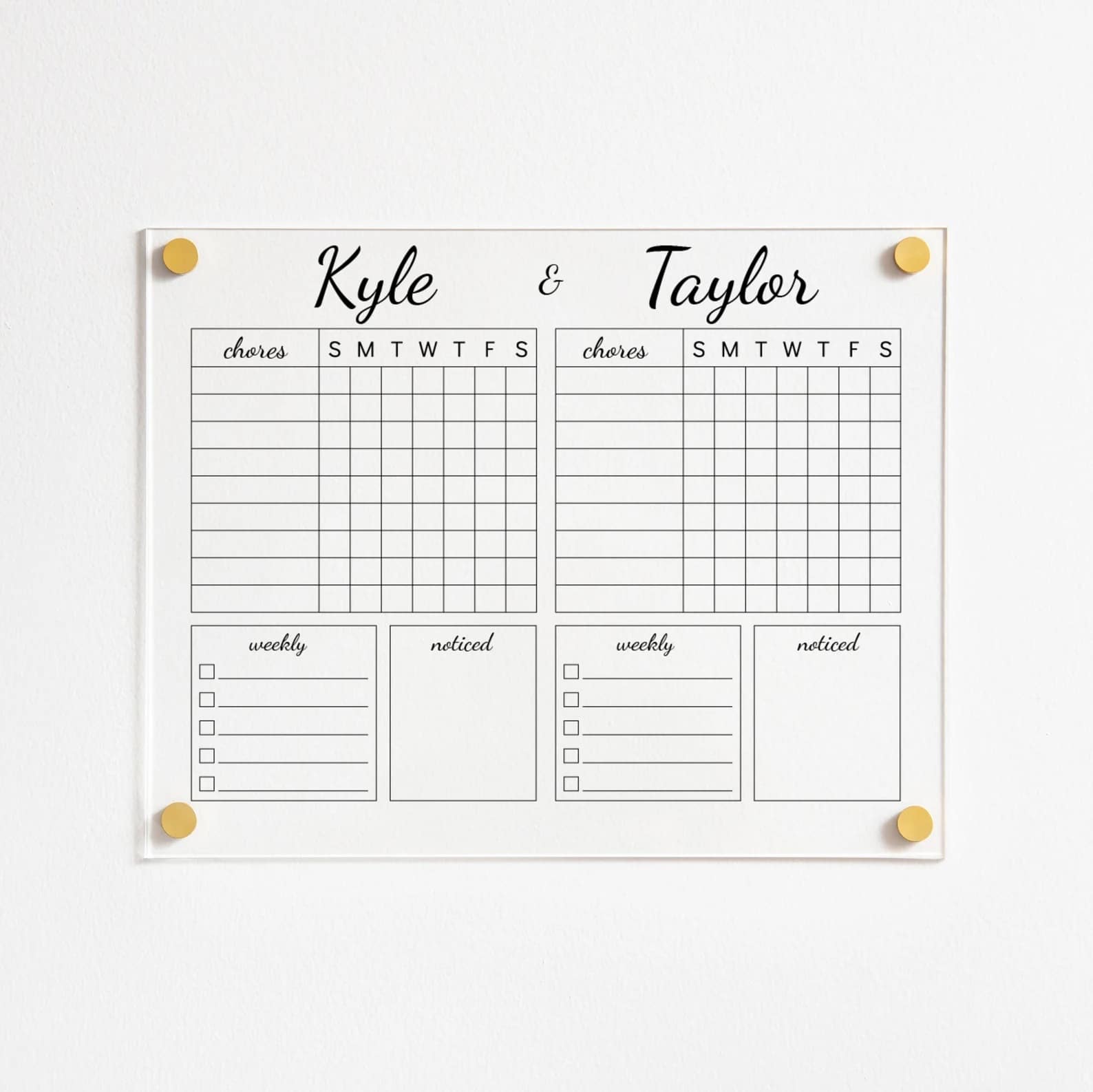 two kids chore chart