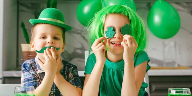 kids dressed in green for st. patrick's day st. patrick's day coloring pages