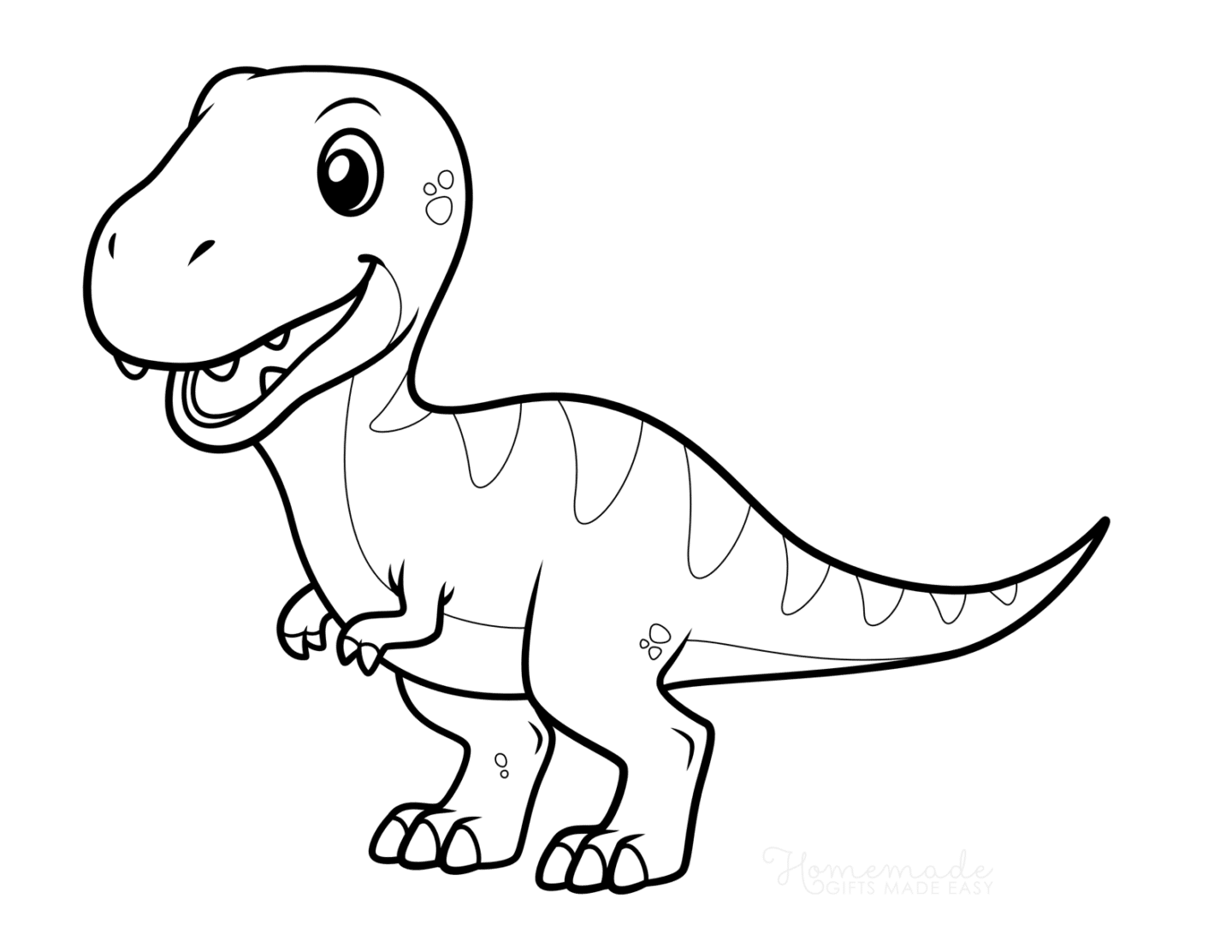 cute trex coloring page