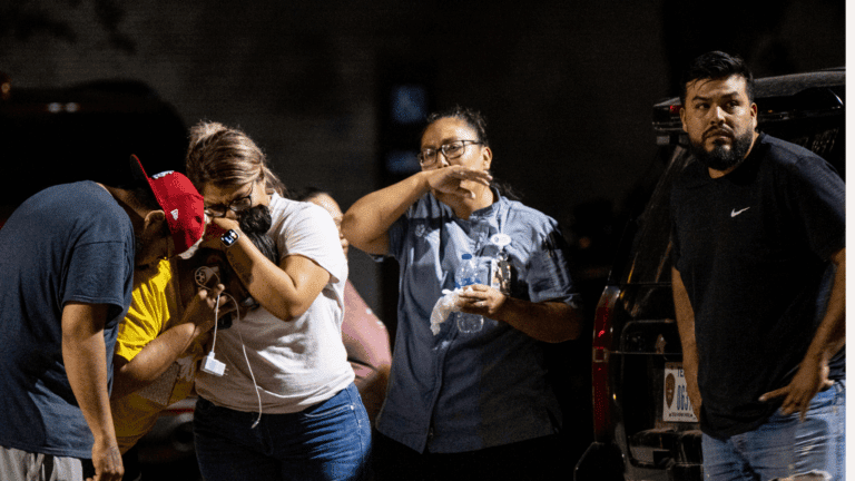 Parents embrace after Uvalde shooting