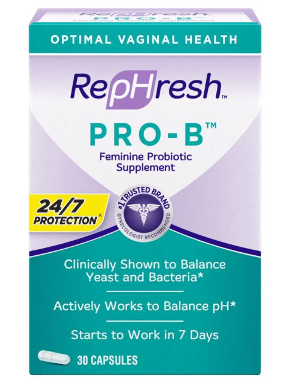 RepHresh Pro-B Probiotic Supplement for Women, 30 Oral Capsules