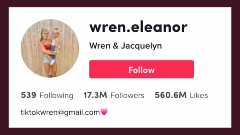 Snapshot of Wren Eleanor's TikTok profile