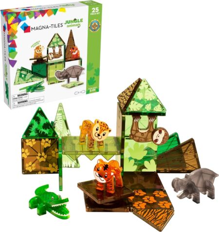 MAGNA-TILES Jungle Animals 25-Piece Magnetic Construction Set