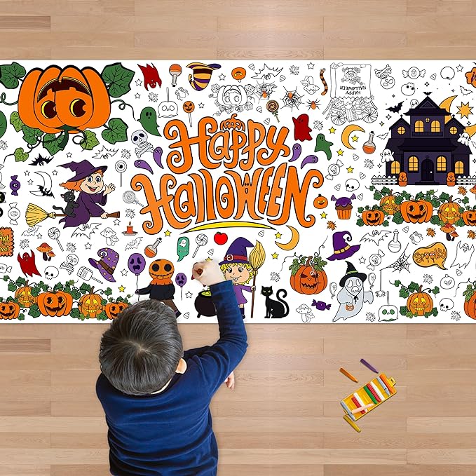 halloween coloring tablecloth