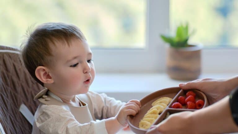 little boy eating brain food