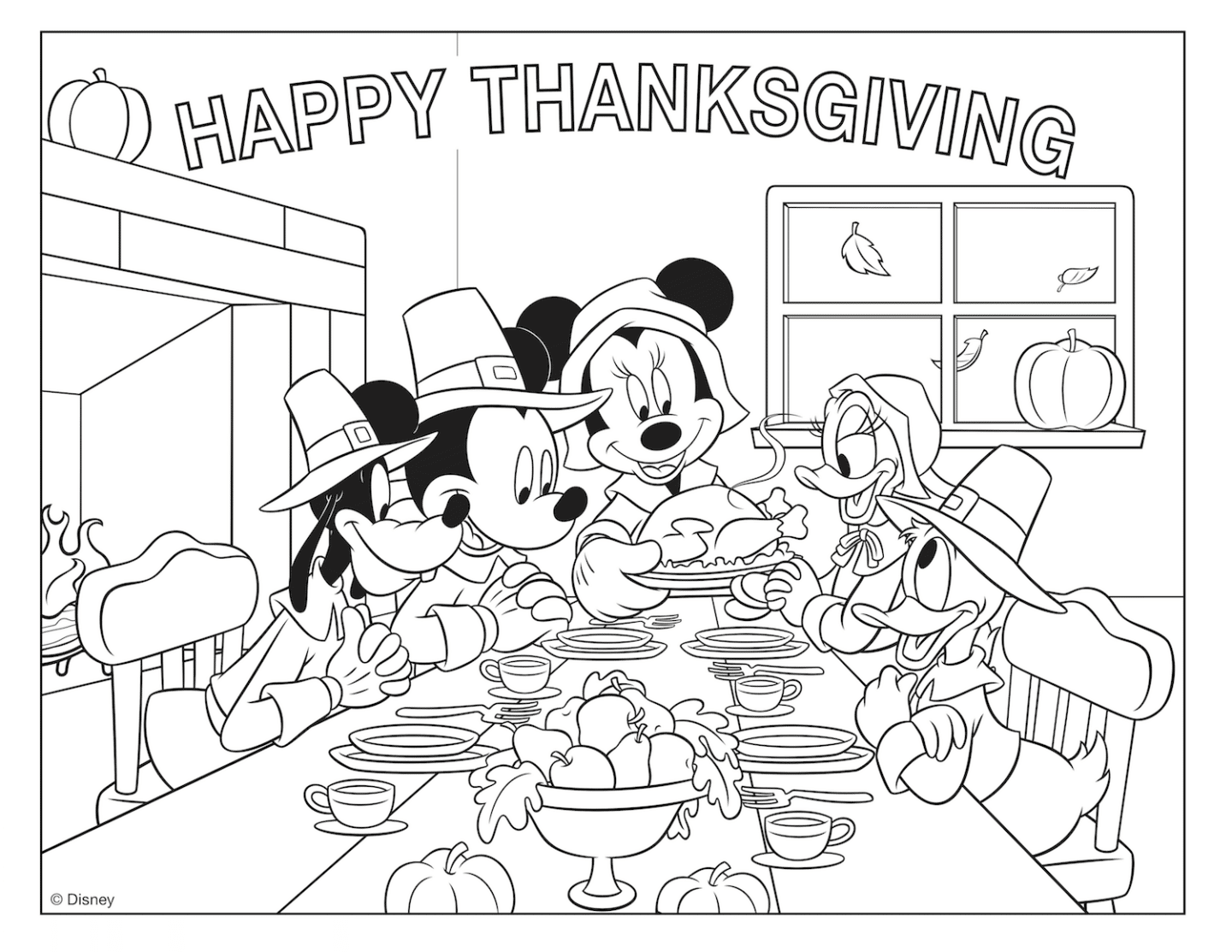 coloring pages for kids printable thanksgiving