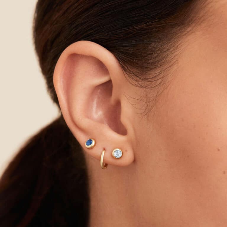 Mejuri Birthstone Flat Sphere Studs Motherly