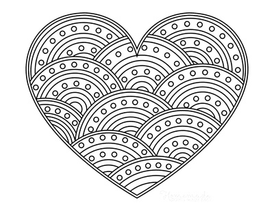 3 Easy Heart Coloring Pages for Kids {Stripe Patterns!} - What Mommy Does