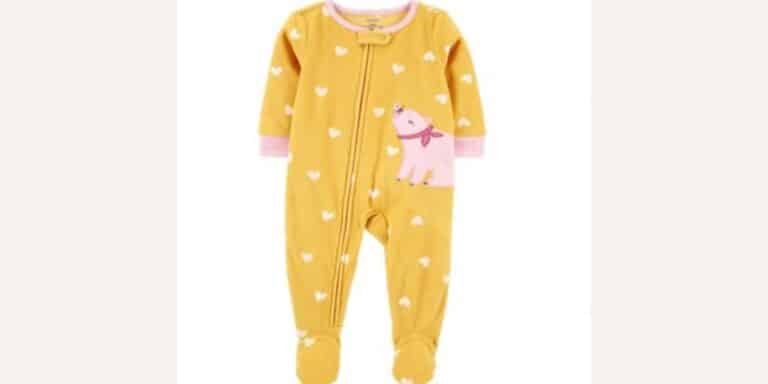 yellow carter's baby pajamas onesie- carter's recall