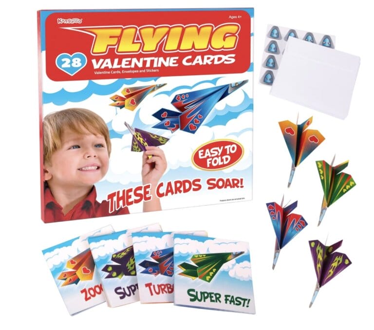 Kangaroo Flying Paper Airplanes Valentines Cards