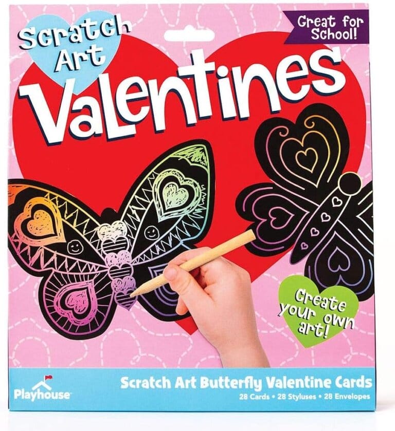 Playhouse Scratch Art Butterfly Valentine Cards