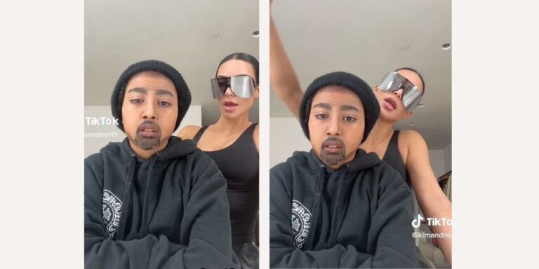 Kim Kardashian and daughter North on TikTok